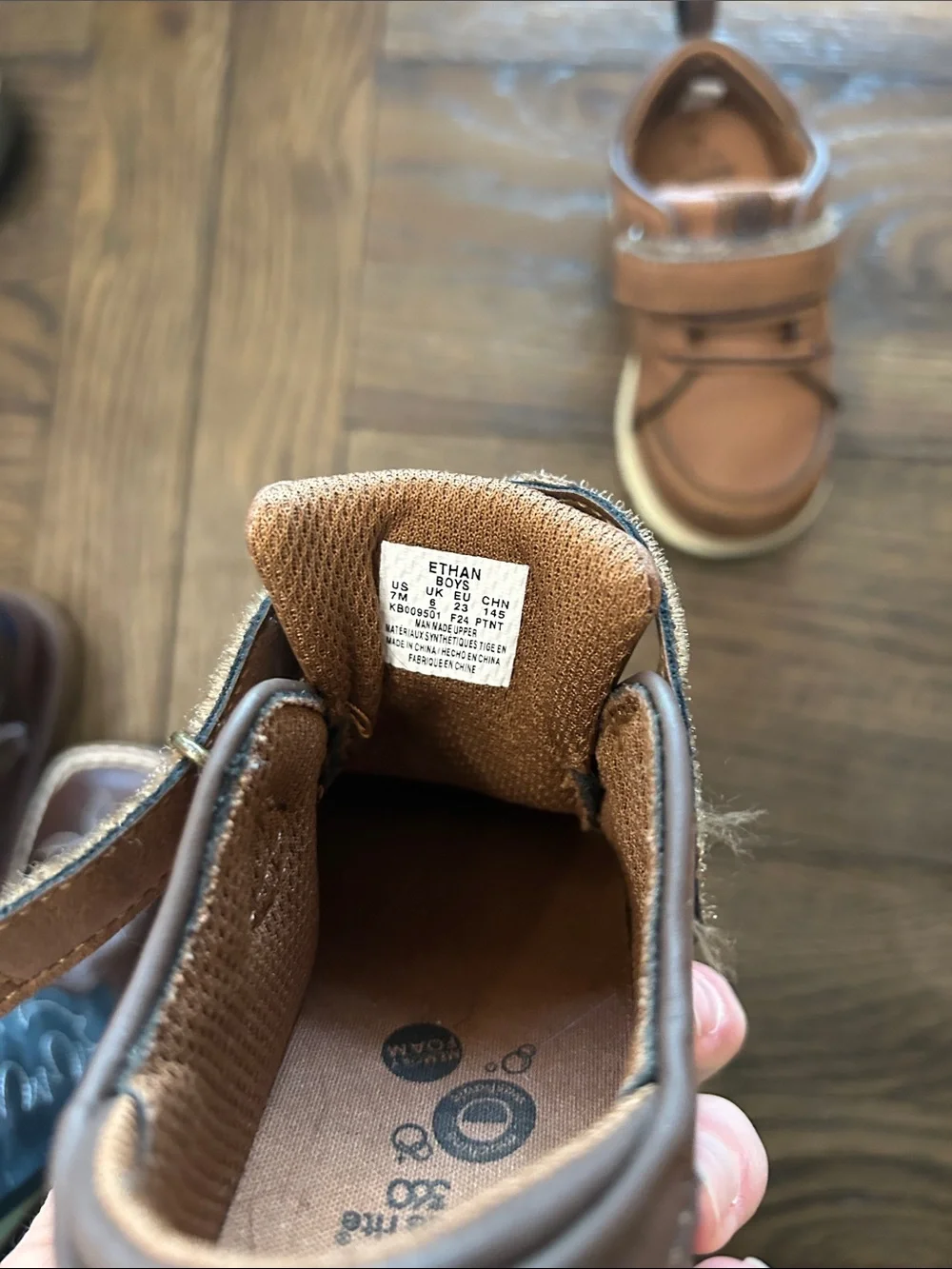 Stride Rite Brown Kids Hook-and-Loop Sneakers